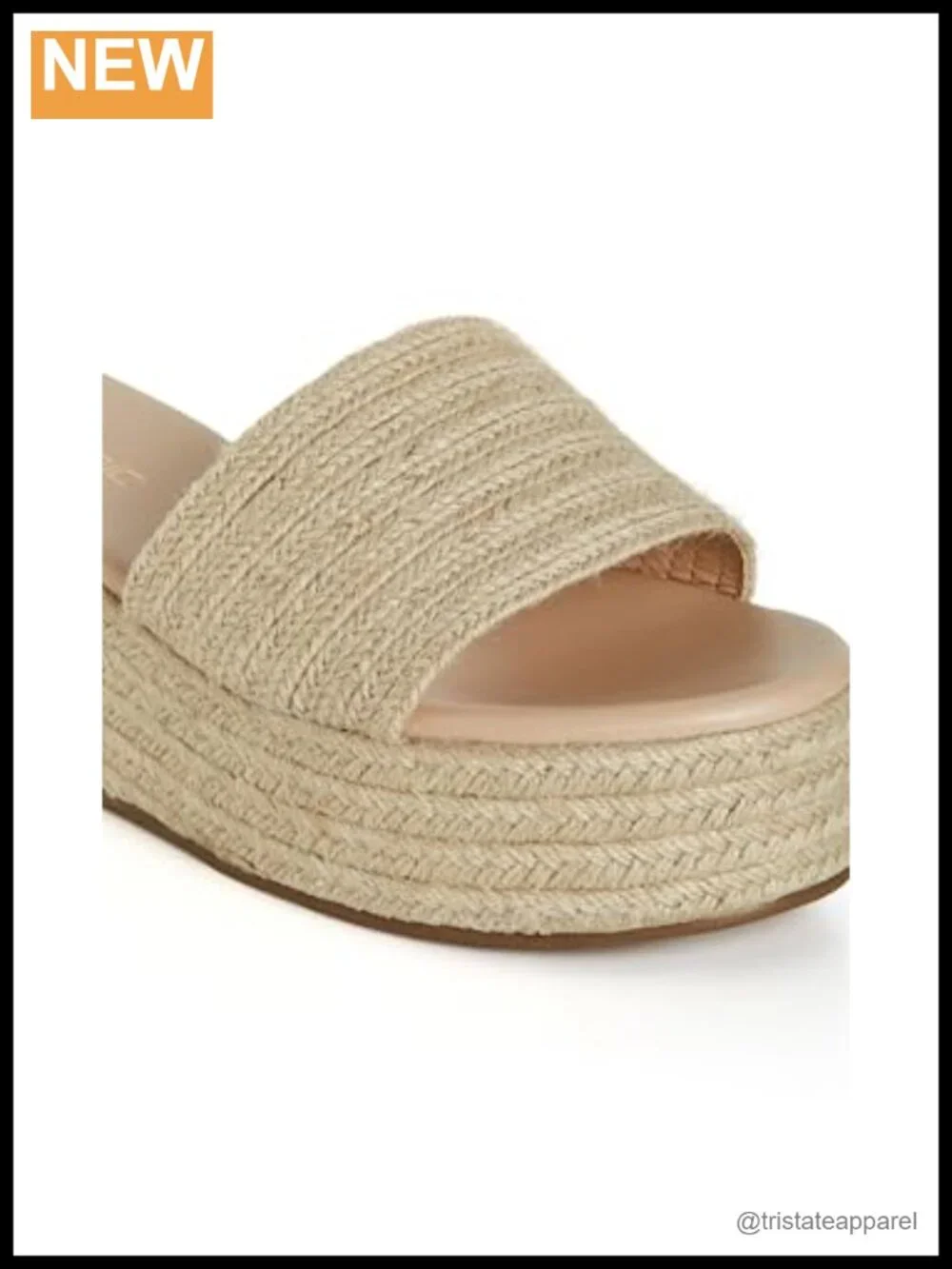 Wide Fit Faux Leather Platform Sandals Basket Weave Block Heel Slip On